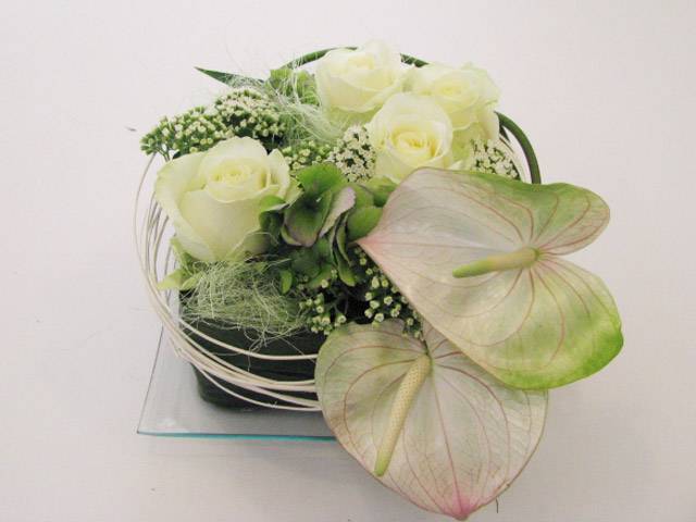 bloemstuk bestaande uit rozen - Anthirium