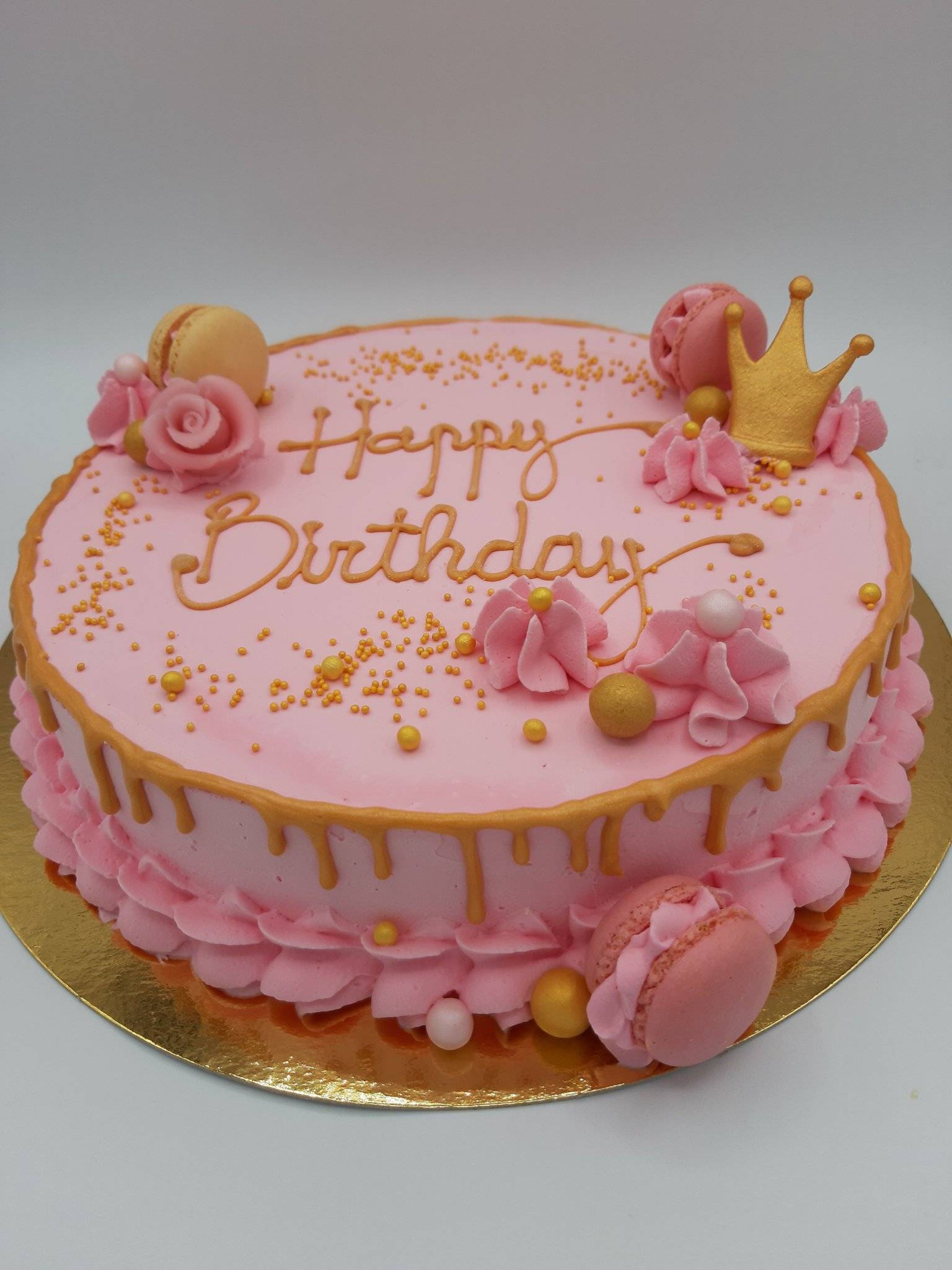 roze taart 10 personen